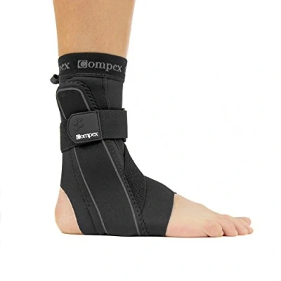 Immagine di COMPEX Cavigliera Bionic Ankle con Chiusura a Velcro stecche rigide sportiva Destro, Nera taglia XS