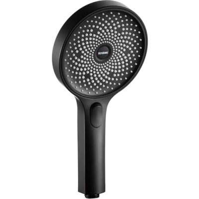 Immagine di Krobec Soffione doccia, doccia a mano grande da 130 mm. con 3 modalità,doccia estraibile, set di Premium.Massaggio spray per spa (Nero)