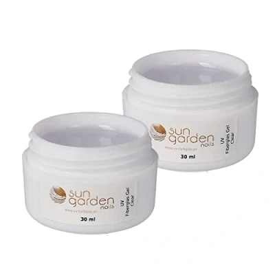 Immagine di Sun Garden Nails economy set 2 x 30 ml UV build up gel fibra di vetro trasparente premium