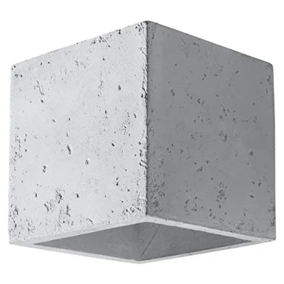 Immagine di SOLLUX lighting Quad Lampada da parete Design moderno con paralume rettangolare In cemento lampadina G9 sostituibile, 1 x 40 W Cemento, 10 12 cm