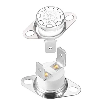 Immagine di KSD301 Termostato 230 C 10A Normalmente Chiuso N.C Regolare Interruttore Di Controllo Limite Disco Snap Microonde Termico 2 pz