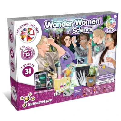 Immagine di Science4you Donne nella Scienza Laboratorio per Bambina con 13+ Sperimenti Bambini e 26+ Contenuti STEM, Giochi 8+ Anni, Kit Lavoretti Creativi, Regalo Bambino Anni