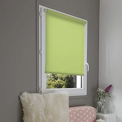 Immagine di MADECOSTORE Tenda avvolgibile, senza forare, lunghezza 36 x altezza 170 cm, colore verde felce