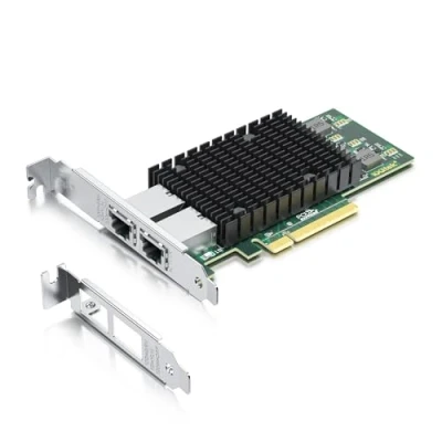 Immagine di 10Gtek 10Gb PCI E NIC Scheda di Rete, Dual Copper RJ45 Port, Intel X540 Controller, Express Ethernet LAN Adapter Support Windows Server/Windows/Linux/ESX, Compare to T2