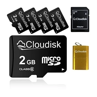 Immagine di Cloudisk 5 Pack 2 GB Micro SD Card con adattatore MicroSD Lettore di schede memoria Vendita in serie (5Pack 2GB)