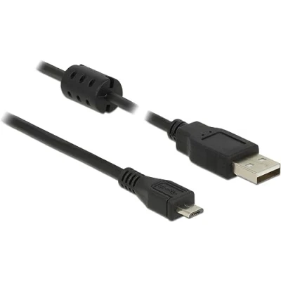 Immagine di Delock Cavo USB 2.0 Spina A, Micro B 2.00 m Nero con nucleo in ferrite 84903