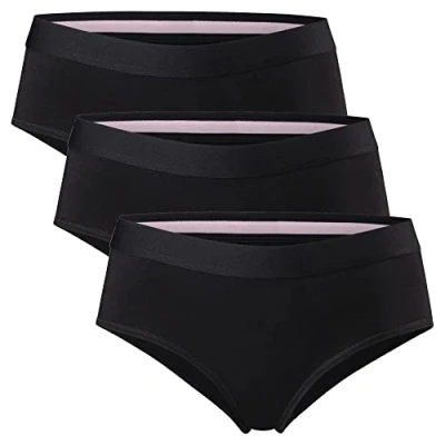Immagine di DANISH ENDURANCE 3 Mutandine Hipster in Cotone Biologico, Morbide, Elasticizzate e Senza Etichetta, da Donna, Nero, XXL