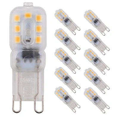 Immagine di POCKETMAN 10 Pezzi 2W Dimmerabile G9 Lampadine LED Sostituire 20W Lampada Alogena,Bianco Caldo 3000k,200 Lumen,AC 220 240V,360 Gradi Angolo a Fascio [Classe di efficienza energetica A+]