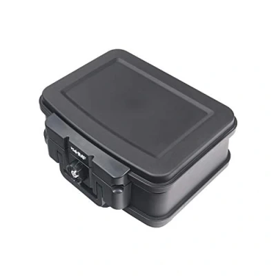Immagine di HMF 250451 Scatola portadocumenti impermeabile ignifuga, DIN A5, 38,5 x 16,5 28 cm, colore: nero