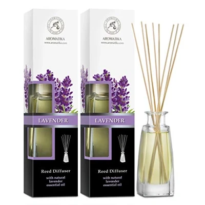 Immagine di Set di Diffusori a Lamella Lavanda 2x100ml Profumo Ambiente Diffusore Aromi con Olio Essenziale Buon Deodorante per Camera da Letto Fragranza Lunga Durata