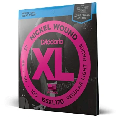 Immagine di D&#039;Addario Corde Basso Elettrico XL ESXL170 4 Doppia Sfera Lunga Scala, Luce, 45 100 1 Pacchetto