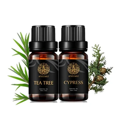 Immagine di aromaterapia cipresso Olio essenziale Set per diffusore, 2X10ml 100% puro Tea Tree oli essenziali Kit Humidifier Cypress, Tè Albero set, Oil Kit, Pure Cypress