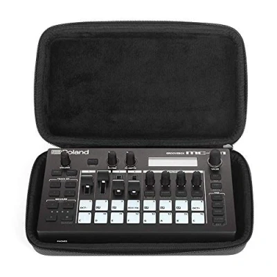 Immagine di Analog Cases GLIDE Case per Roland MC 101 o simili Groovebox (Custodia da trasporto in EVA stampata e impermeabile, tasca a rete integrata), Nero.