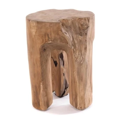 Immagine di Design delights, sgabello rustico con tronco d’albero, 41 x 29 cm (altezza larghezza profondità), legno anticato, colore naturale, per sedersi