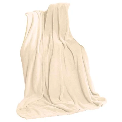 Immagine di CelinaTex Oeko TEX, morbida coperta da divano, in microfibra, 150 x 200 cm, colore: crema e bianco