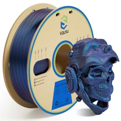 Immagine di YOUSU filamento PLA Chameleon 1,75 mm, Flash per stampante 3D, precisione dimensionale +/ 0,03 cambia colore con la luce e l&#039;angolo, 1 kg/bobina, Galaxy Blue