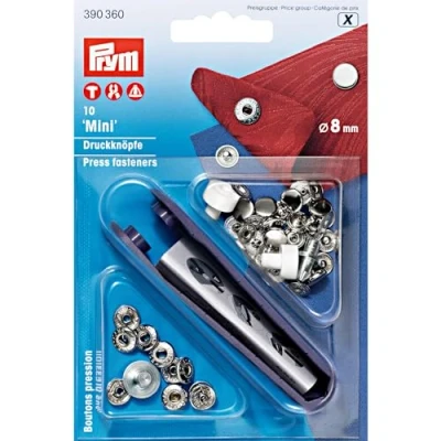 Immagine di Prym Bottoni A Pressione, Metallo, Argento, 8 mm, 10 unità