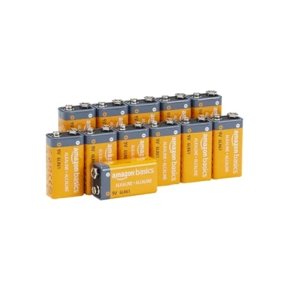 Immagine di Amazon Basics Batterie alcaline da 9 Volt per uso quotidiano, Confezione 12 (9V/6LR61)