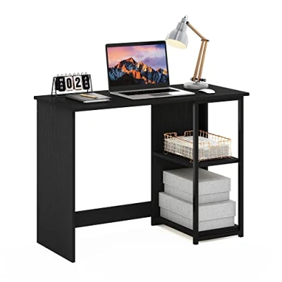 Immagine di Furinno Camnus Scrivania per Computer, Engineered Wood, Americano/Nero, 74.2 (D) x 101.0 (W) 45.0 (H) cm