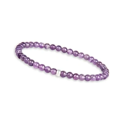 Immagine di GD GOOD.designs Bracciale in ametista per donna con pietre naturali autentiche e perla argento 925 di preziose I perle pietra naturale da 4 mm