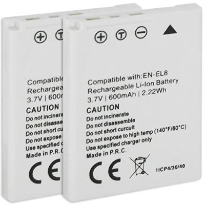 Immagine di 2x Batterie EN EL8 per Nikon Coolpix S1, S2, S3, S5, S6, S7, S7C, S8, S9