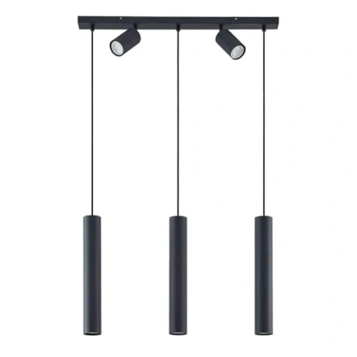 Immagine di lampada a sospensione &#039;Sanad&#039; dimmerabile (Moderno) colore Nero, in Metallo ad es. Soggiorno &amp; Sala da pranzo (5 luci, GU10) di Lindby sospensione, soffitto,