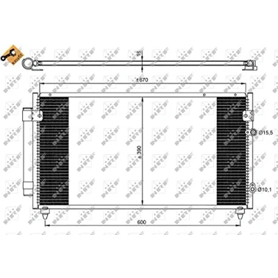 Immagine di NRF EASY FIT 350072 Condensatore con essiccatore, anello tenuta 15,5 10,1 Alluminio 670