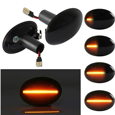 Immagine di OZ LAMPE Frecce Laterale Dinamico a LED per BM W Mini Cooper R55 Clubman R56 Hatch R57 Convertible R58 Coupe R59 Roadster, Indicatori di Direzione 2 Pezzi Canbus Nero
