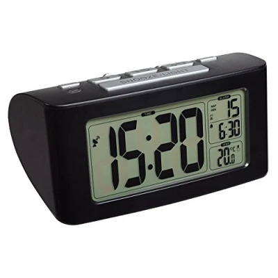 Immagine di TFA Dostmann 60.2532.01, radiosveglia in plastica Nera con Funzione di Timer per sonnellini Brevi; Dimensione: 13,8 cm x 7