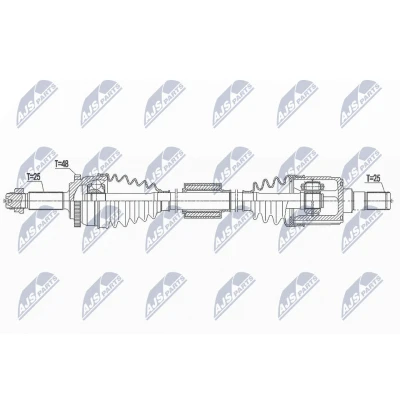 Immagine di NTY NPW HY 555 Albero motore / Semiasse Assale anteriore Sx 685 73 HYUNDAI: i20 II Hatchback