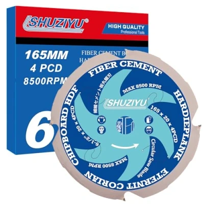Immagine di LSHUZIYU 165mm 4PCD, Foro Centrale 20mm, 4PCD Con Punta In Diamante Policristallino, Lama Hardie, Per Sega Circolare Da Taglio Fibrocemento
