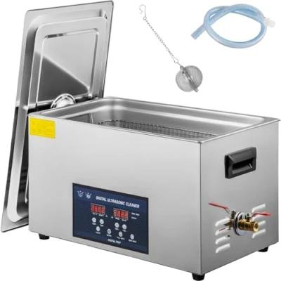 Immagine di VEVOR Pulitore Ad Ultrasuoni a Doppia Frequenza 30 L Professionale 220V con Riscaldamento, in Acciaio Inox per Parti Gioielli Scheda Circuito 28/40kHz