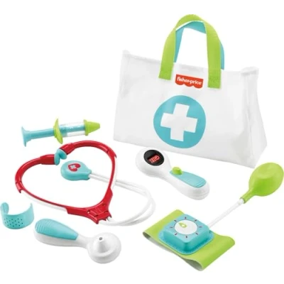 Immagine di Fisher Price, Borsa del Dottore con Stetoscopio, Misuratore di Pressione, Termometro, Siringa e Altri, Giocattolo per Bambini 3+Anni, DVH14