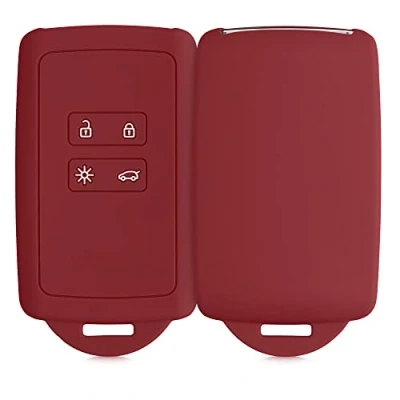 Immagine di kwmobile Custodia Compatibile con Renault 4 tasti Smart Key (solo Keyless Go) Cover Chiavi Auto Protezione Copri Telecomando Chiave Copertura rosso scuro