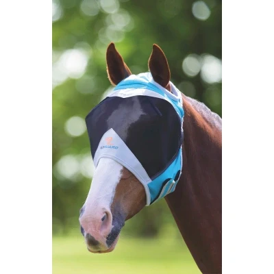 Immagine di Maschera anti insetti per cavallo in rete fine con fori le orecchie FlyGuard Pro