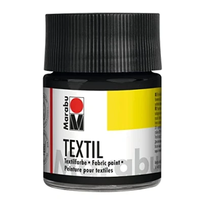 Immagine di Marabu Textilfarbe Textil, Schwarz, 50 ml, im Glas