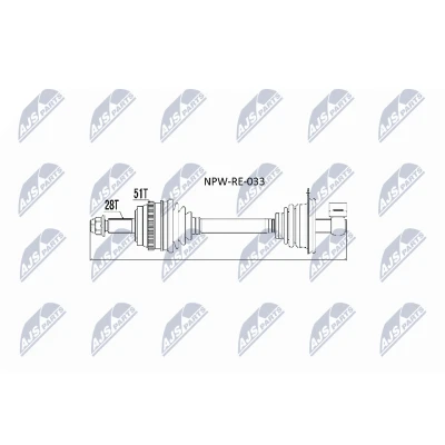 Immagine di NTY NPW RE 033 Albero motore / Semiasse Assale anteriore Sx, anteriore, Sx 660 RENAULT: MASTER 2 Kasten, Pritsche/Fahrgestell