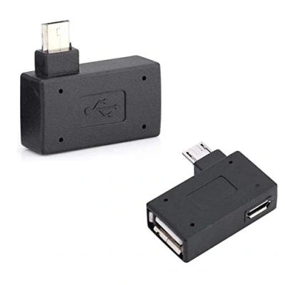 Immagine di adattatore OTG, 90 per porta USB ad angolo retto, cavo micro OTG compatibile con Firestick 2a generazione, 3a generazione e 4K, smartphone Android, tablet, Rii, SNES, NES