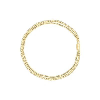 Immagine di Breil, Collezione Magnetica System, Collana Donna Medium Petite Bulle Dorè in Acciaio Lucido Effetto Specchio, Pratica Chiusura con Magnete, Colore Oro, Misura 45 Cm, Idea Regalo