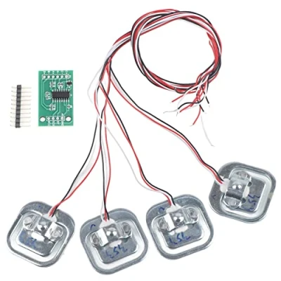 Immagine di Fafeicy HX711 1Pezzi AD Modulo di Pesatura per + 4 Pezzi 50kg Personali Set Sensori Ponderazione Estensimetri a Semiponte, 34 * 34mm/1,34 1,34in