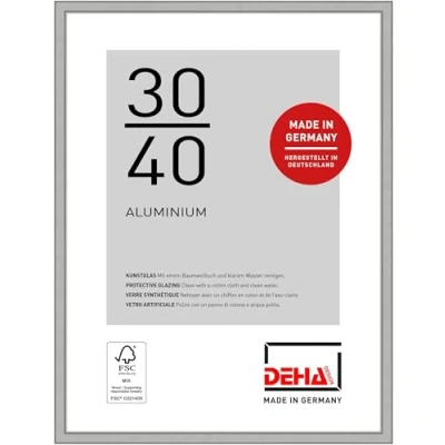 Immagine di DEHA Design cornice in alluminio Boston, 30x40 cm, Argento opaco