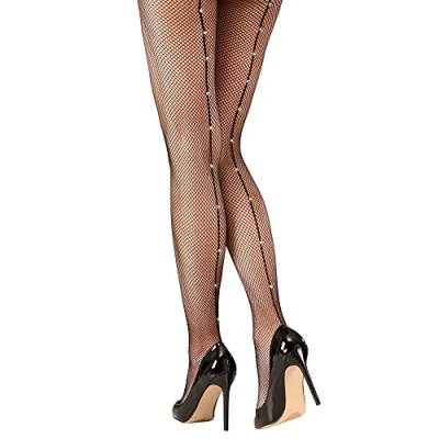 Immagine di W WIDMANN MILANO Party Fashion, Collant a rete neri, strass lucenti, comfort ottimale, taglia unica, versatile per tutte le occasioni, accessorio indispensabile un look audace