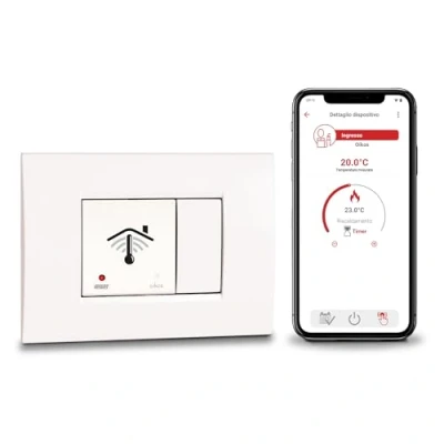 Immagine di VEMER VE796000 OIKOS WiFi Cronotermostato da Incasso 2 Moduli, Termostato Smart Controllabile con APP, Compatibile Alexa e Google Home, Programmazione Settimanale, Alimentazione 230V, Bianco