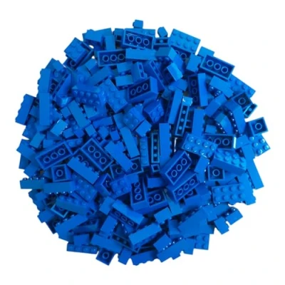 Immagine di Q Bricks Set di mattoncini classici 300 pezzi mattoni base in 5 forme Colore: Blu Cielo Confezionato una scatola riutilizzabile 100% compatibile Prodotta nell&#039;UE