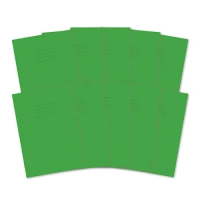 Immagine di Hamelin Quaderni A4, 48 pagine, verde chiaro, 10 pezzi, per scuola, a righe da 8 mm, con margine