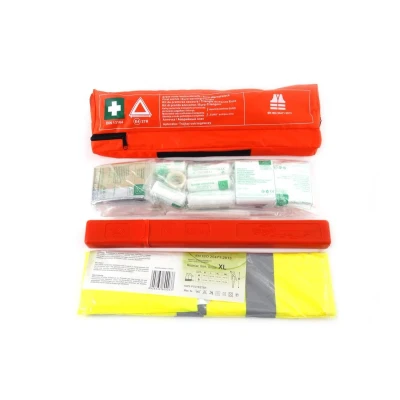 Immagine di PK MOT COMBI PLUS Kit di pronto soccorso per auto DIN 13164 / EN 20471 3 45 x 14 5 cm con borsa custodia