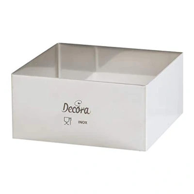 Immagine di Decora 22 x H 4,5 cm 0063781 Quadrato Inox, 4.5 in Acciaio Inossidabile, Argento