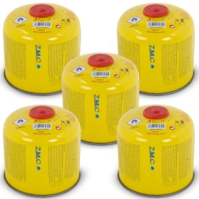 Immagine di Z.M.C 5 cartucce di gas 300 g, propano/butano da 600 ml, cartuccia EN417, filettatura europea, a vite per fornello gas, bruciatore erbacce, scatola