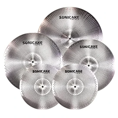 Immagine di SONICAKE Set Piatti Basso Volume 14&quot; HiHat+16&quot; Crash+18&quot; Crash+20&quot; Ride Sliver 5 pezzi