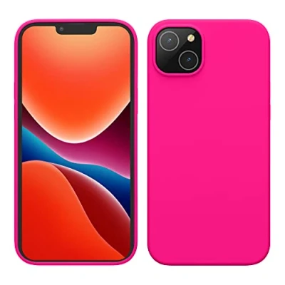 Immagine di kwmobile Cover per Apple iPhone 14 Plus Custodia Back Case Caricatore Wireless Antiurto e Flessibile in Silicone TPU rosa shocking